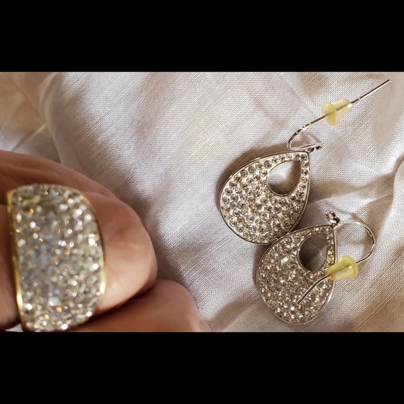 JMC Crystal Gold size 7 Ring / free earrings - Picture 6 of 12